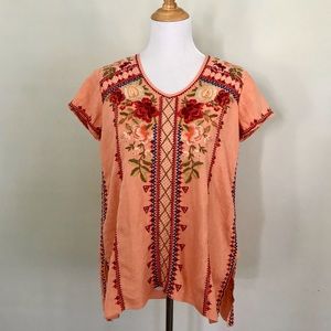 Johnny Was Blouse- Orange